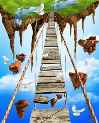 3D Single-Plank Bridge 006 Floor Mural Wallpaper AJ Wallpaper 2 