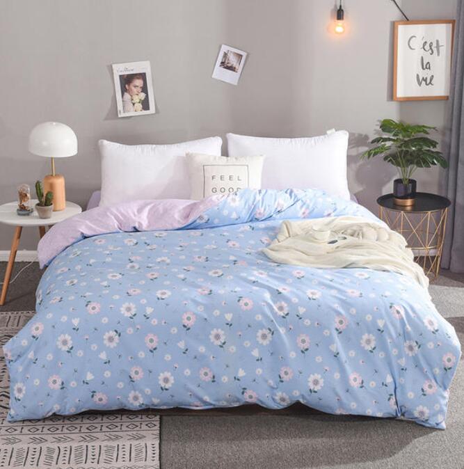 3D Light Blue Chrysanthemum 4180 Bed Pillowcases Quilt