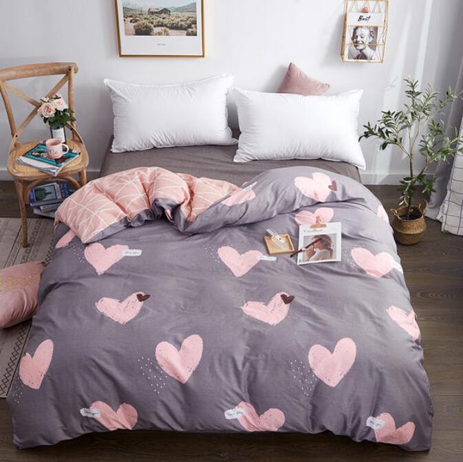 3D Brown Base Powder Love 3138 Bed Pillowcases Quilt