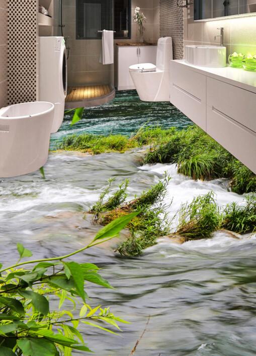 3D Broad River Floor Mural Wallpaper AJ Wallpaper 2 