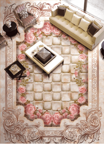 3D Flowers 009 Floor Mural Wallpaper AJ Wallpaper 2 
