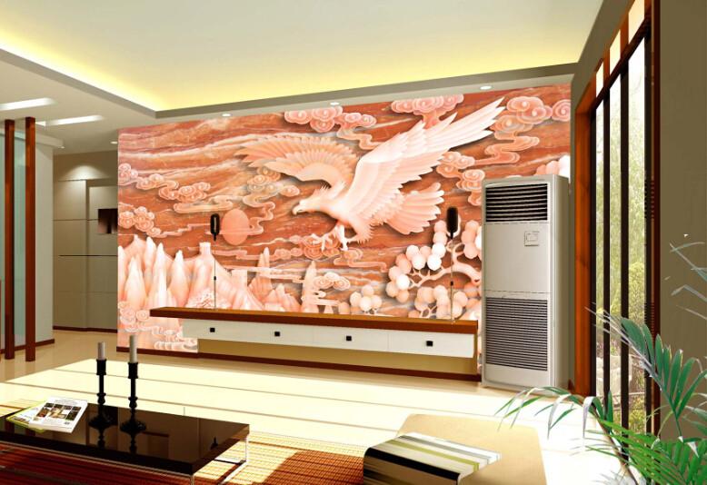 3D Carving Eagle And Clouds Wallpaper AJ Wallpaper 1 