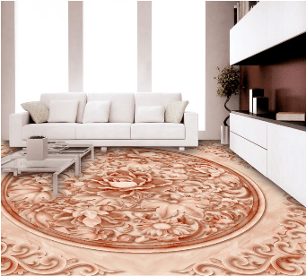 3D Round Flower 345 Floor Mural Wallpaper AJ Wallpaper 2 