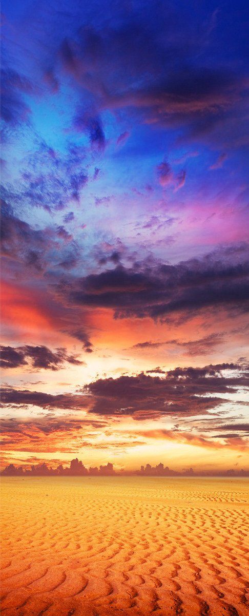 3D desert sunset sky door mural Wallpaper AJ Wallpaper 