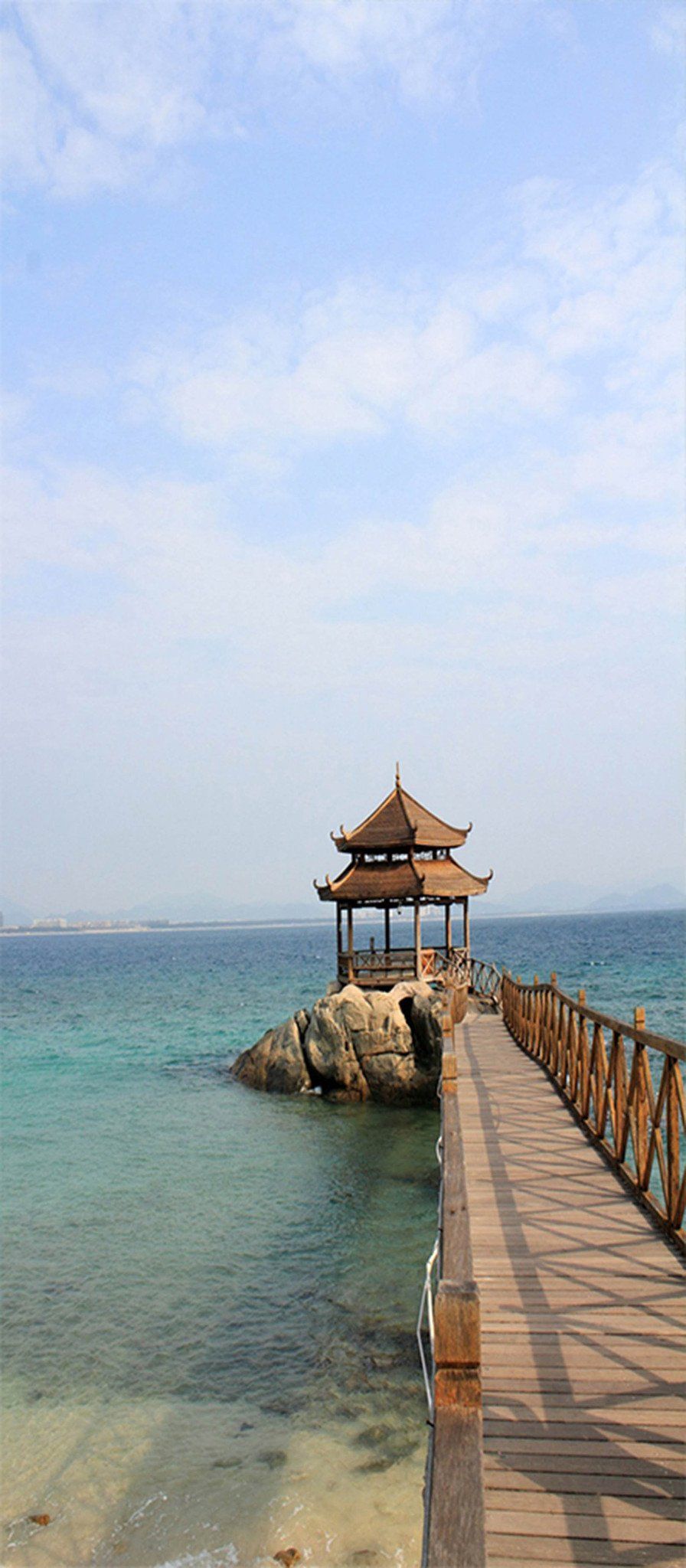 3D Seaside Small Pavilion 64 Door Mural Wallpaper AJ Wallpaper 