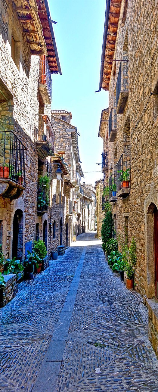 3D city alley scenery door mural Wallpaper AJ Wallpaper 