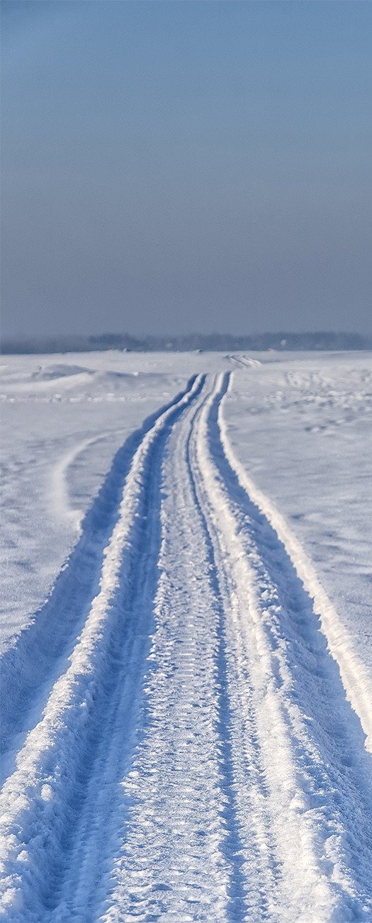 3D road in the snow door mural Wallpaper AJ Wallpaper 