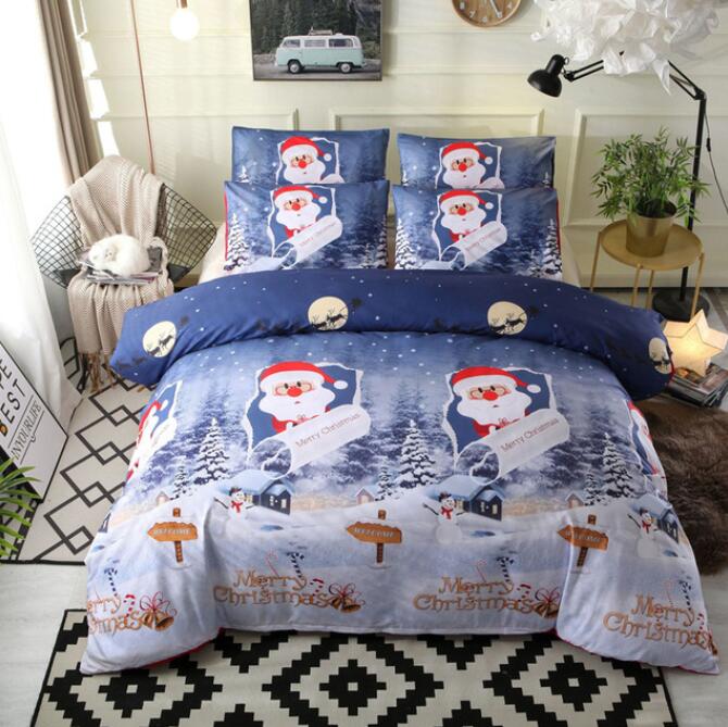 3D Santa Claus Snow 2174 Bed Pillowcases Quilt