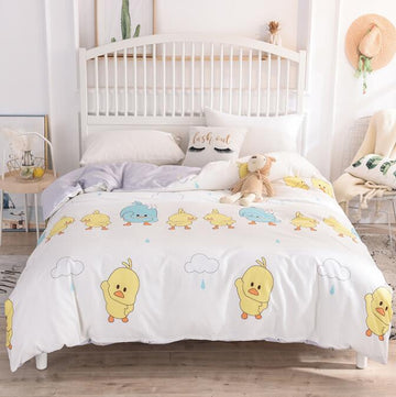 3D Little Yellow Duck 4141 Bed Pillowcases Quilt