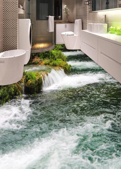 3D Boiling Rivers Floor Mural Wallpaper AJ Wallpaper 2 