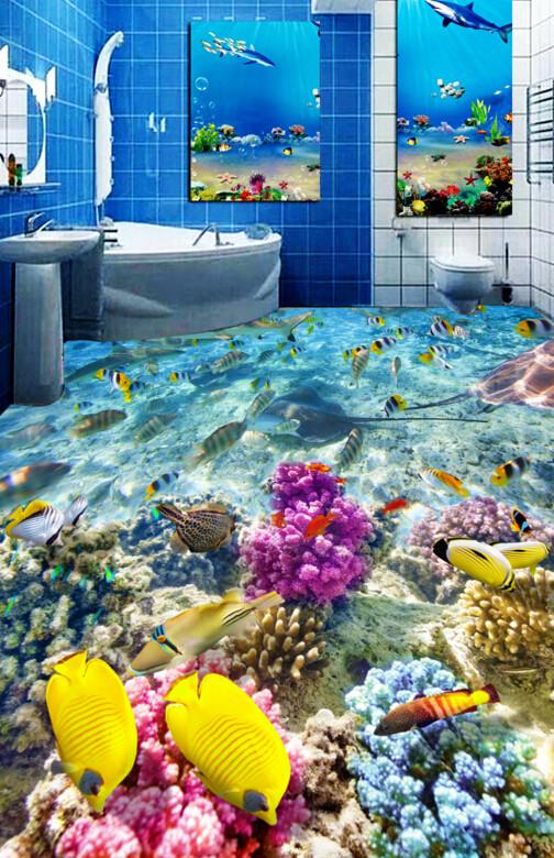 3D Shiny Seabed Floor Mural Wallpaper AJ Wallpaper 2 