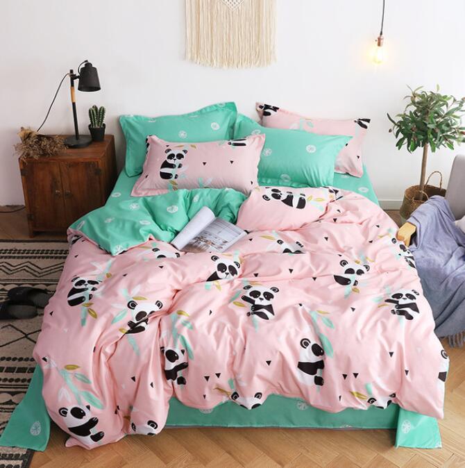 3D Pink Bottom Panda 13045 Bed Pillowcases Quilt