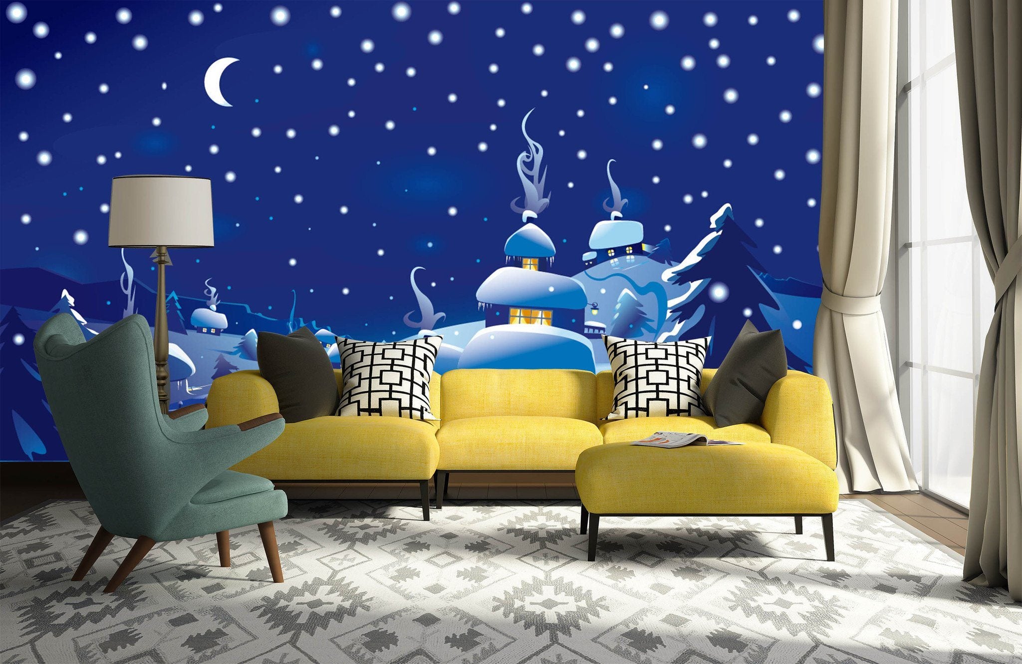 3D Bright Moon Snowflake 576 Wallpaper AJ Wallpaper 