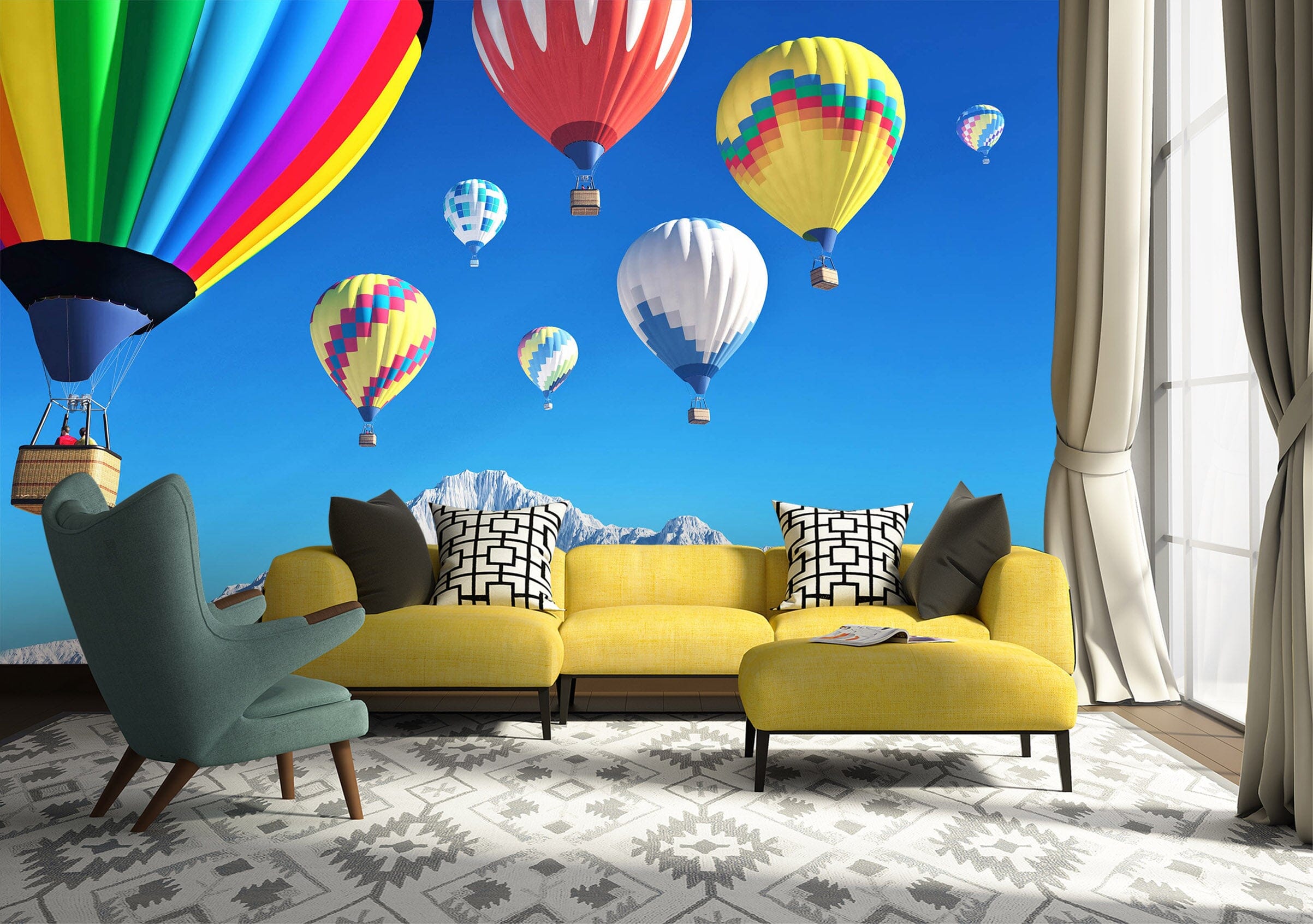 3D Balloon Take Off 1026 Wall Murals Wallpaper AJ Wallpaper 2 