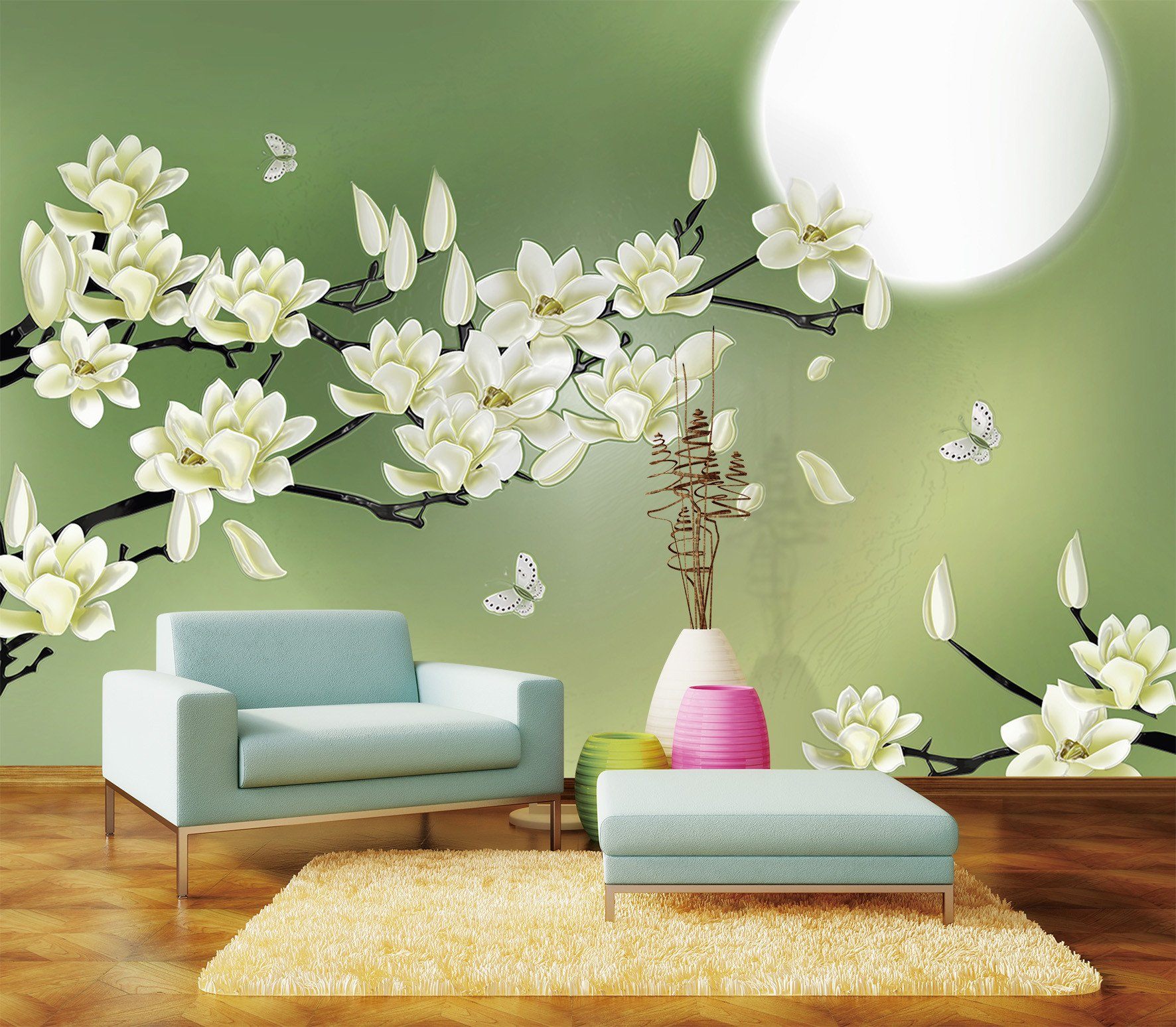 3D Pear Flower Moon 73 Wallpaper AJ Wallpaper 