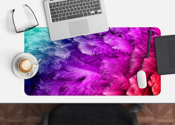 3D Multicolored Feathers 17171 Desk Mat
