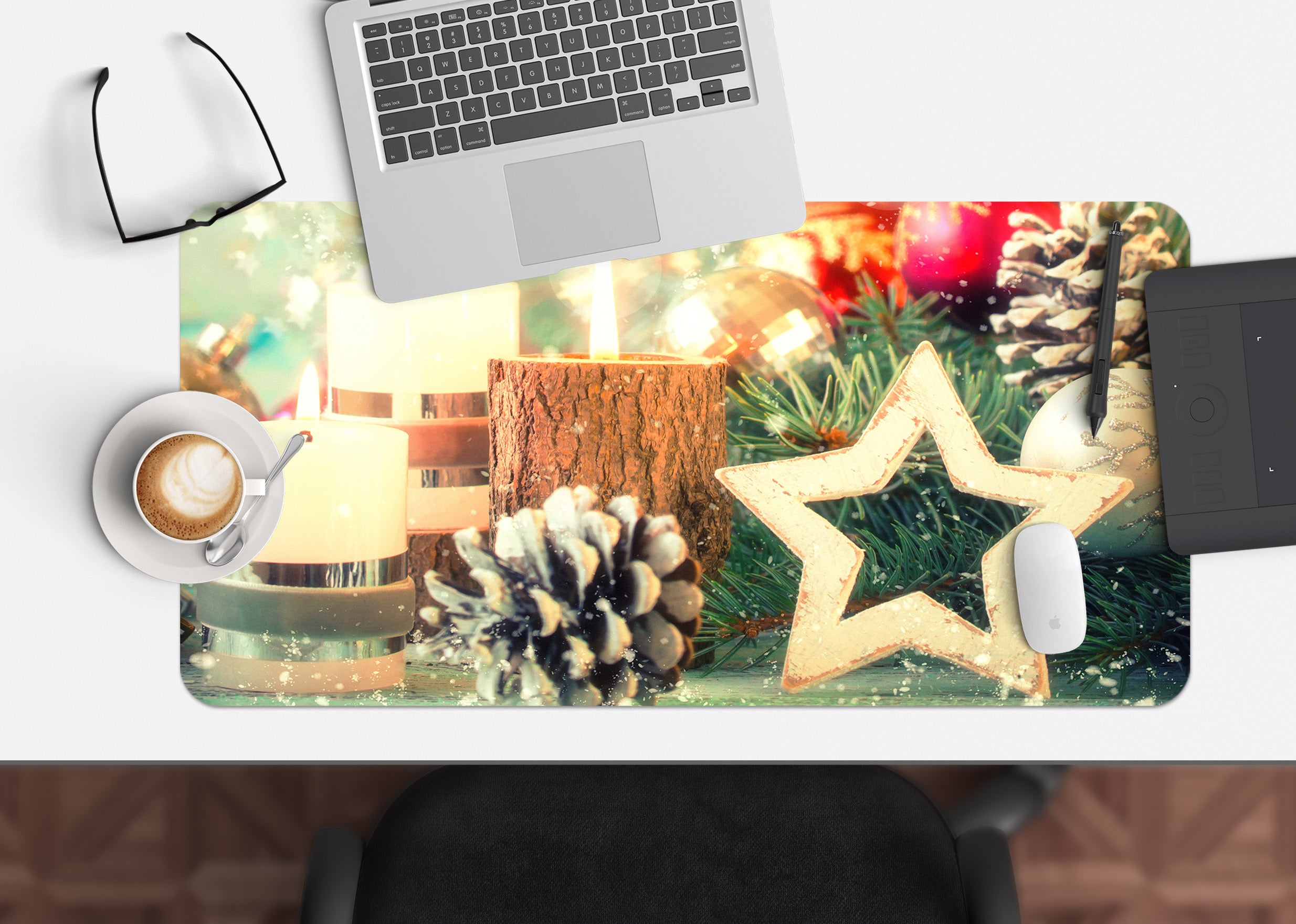 3D Five-Pointed Star Pineta 51181 Christmas Desk Mat Xmas
