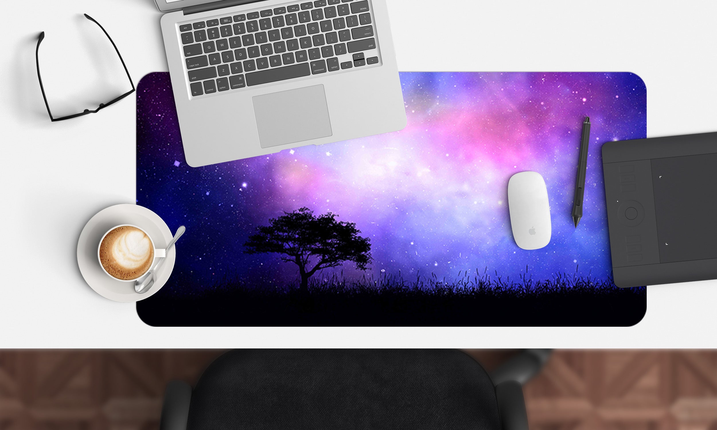 3D Starry Sky Tree 17024 Desk Mat
