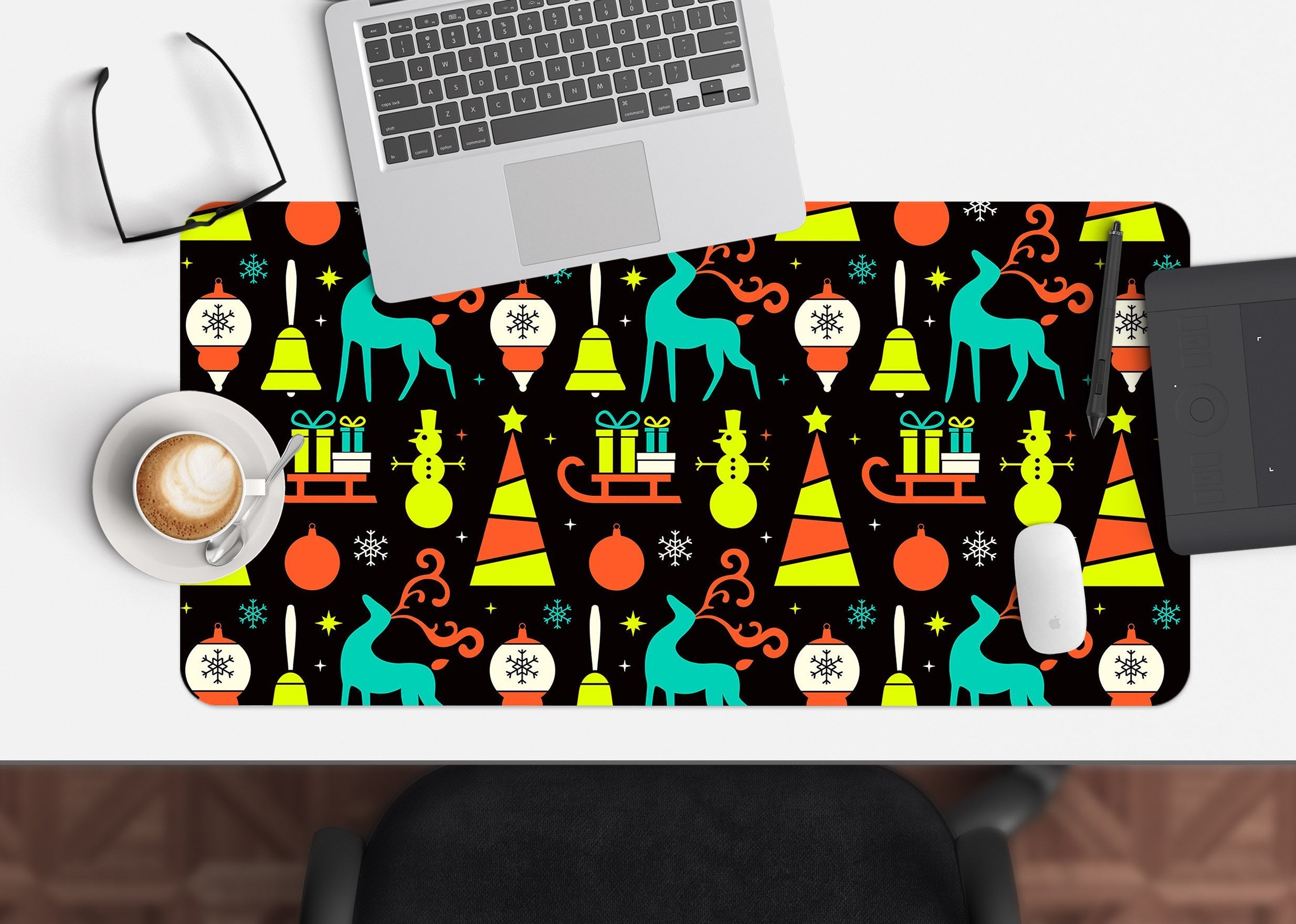 3D Cartoon Sleigh Gift Box 029 Desk Mat Mat AJ Creativity Home 