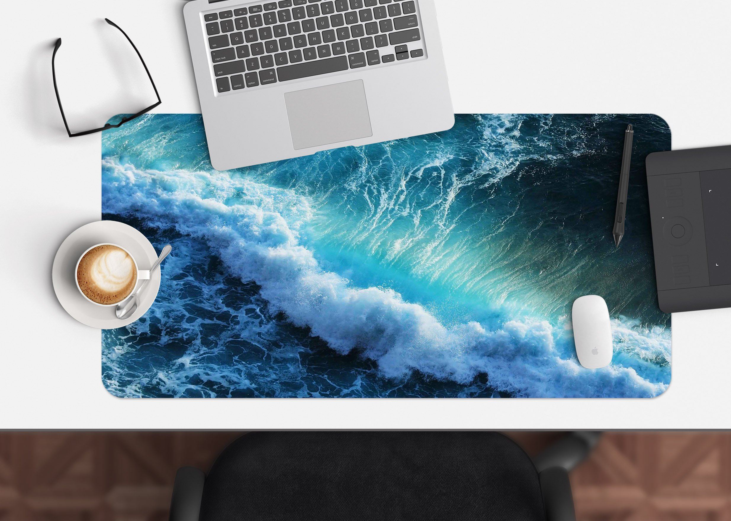 3D Sea Waves 007 Desk Mat Mat AJ Creativity Home 