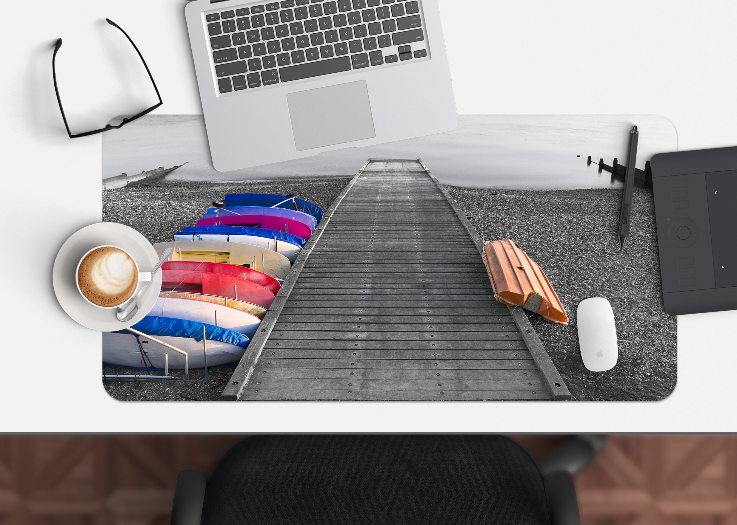 3D Wooden Bridge 7707 Assaf Frank Desk Mat