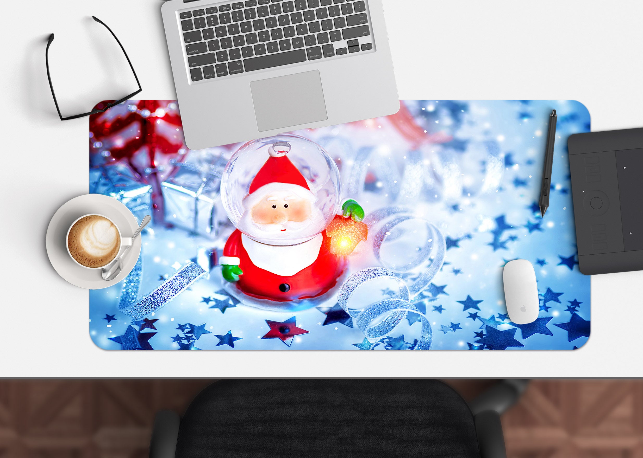3D Santa Claus Ornaments 51177 Christmas Desk Mat Xmas