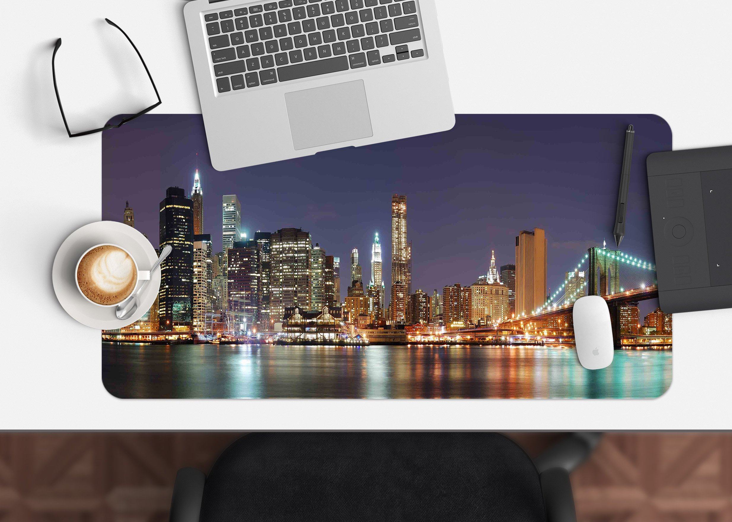 3D Night View 187 Desk Mat Mat AJ Creativity Home 