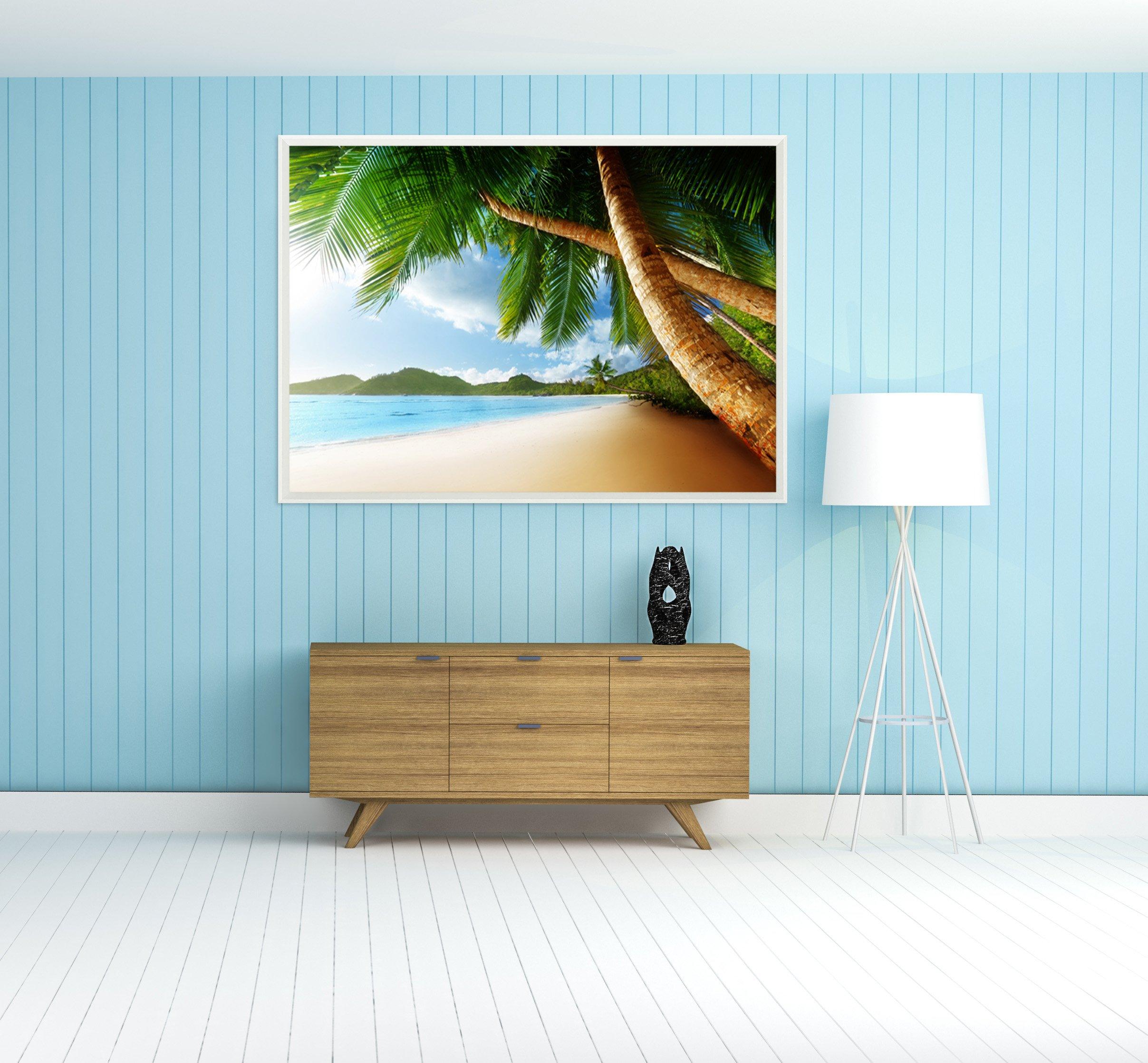 3D Coconut Beach 034 Fake Framed Print Painting Wallpaper AJ Creativity Home 