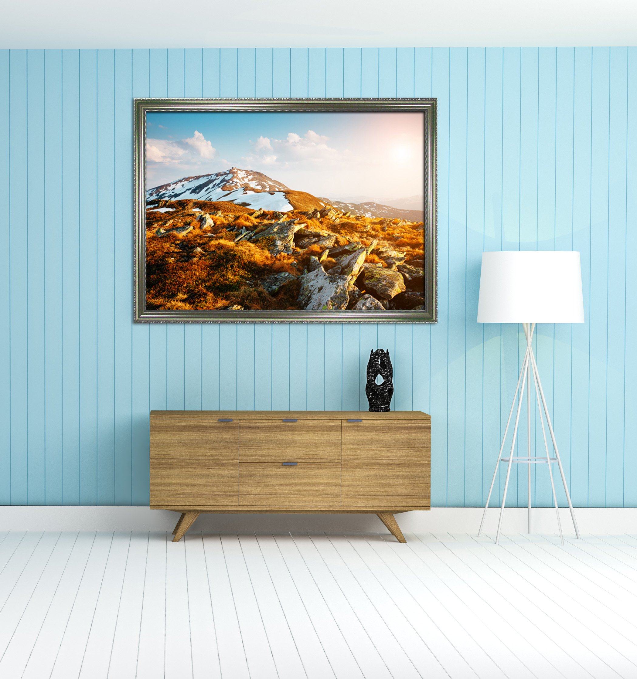 3D Hillside At Dusk 172 Fake Framed Print Painting Wallpaper AJ Creativity Home 