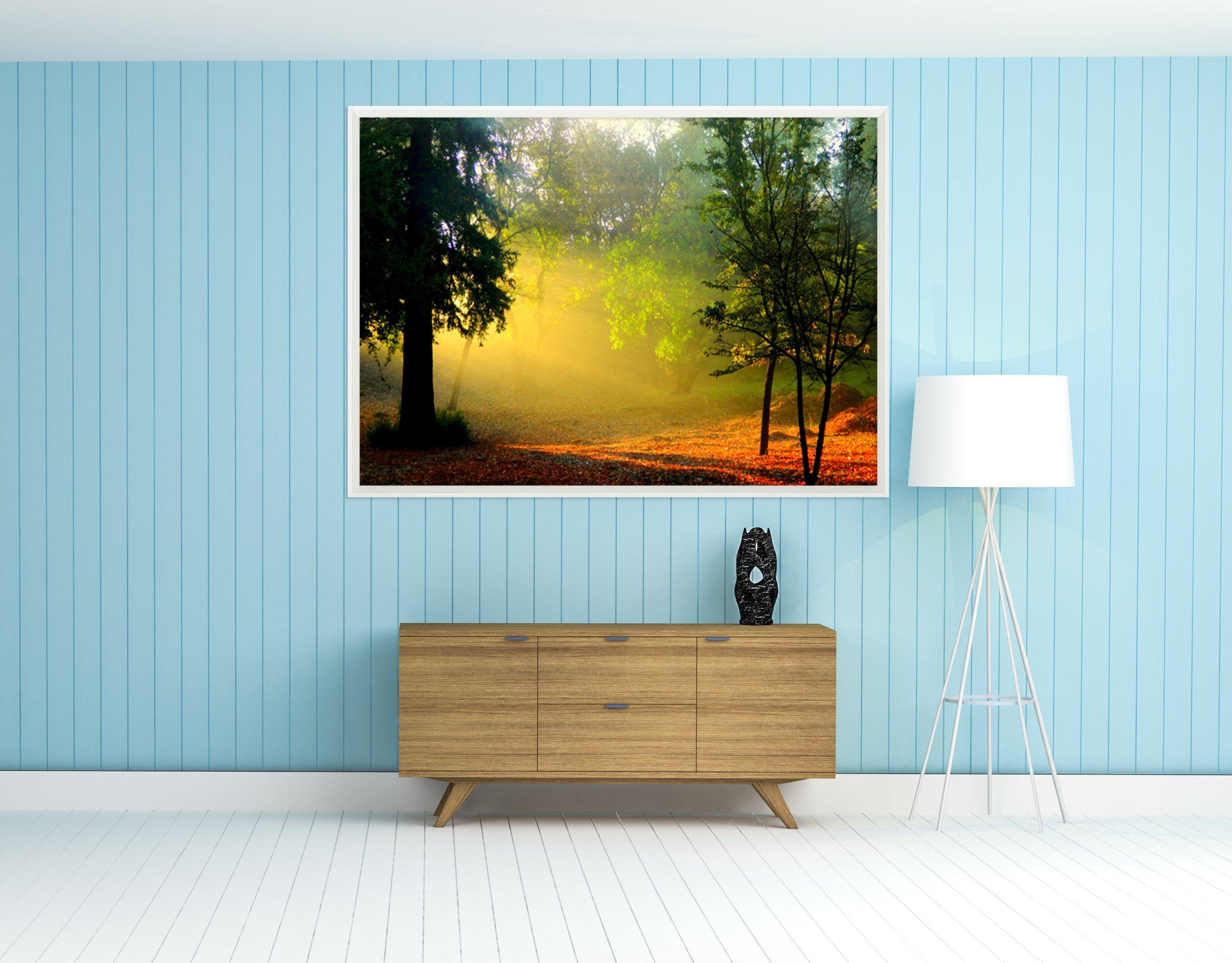 3D Sunshine Leaves 033 Fake Framed Print Painting Wallpaper AJ Creativity Home 