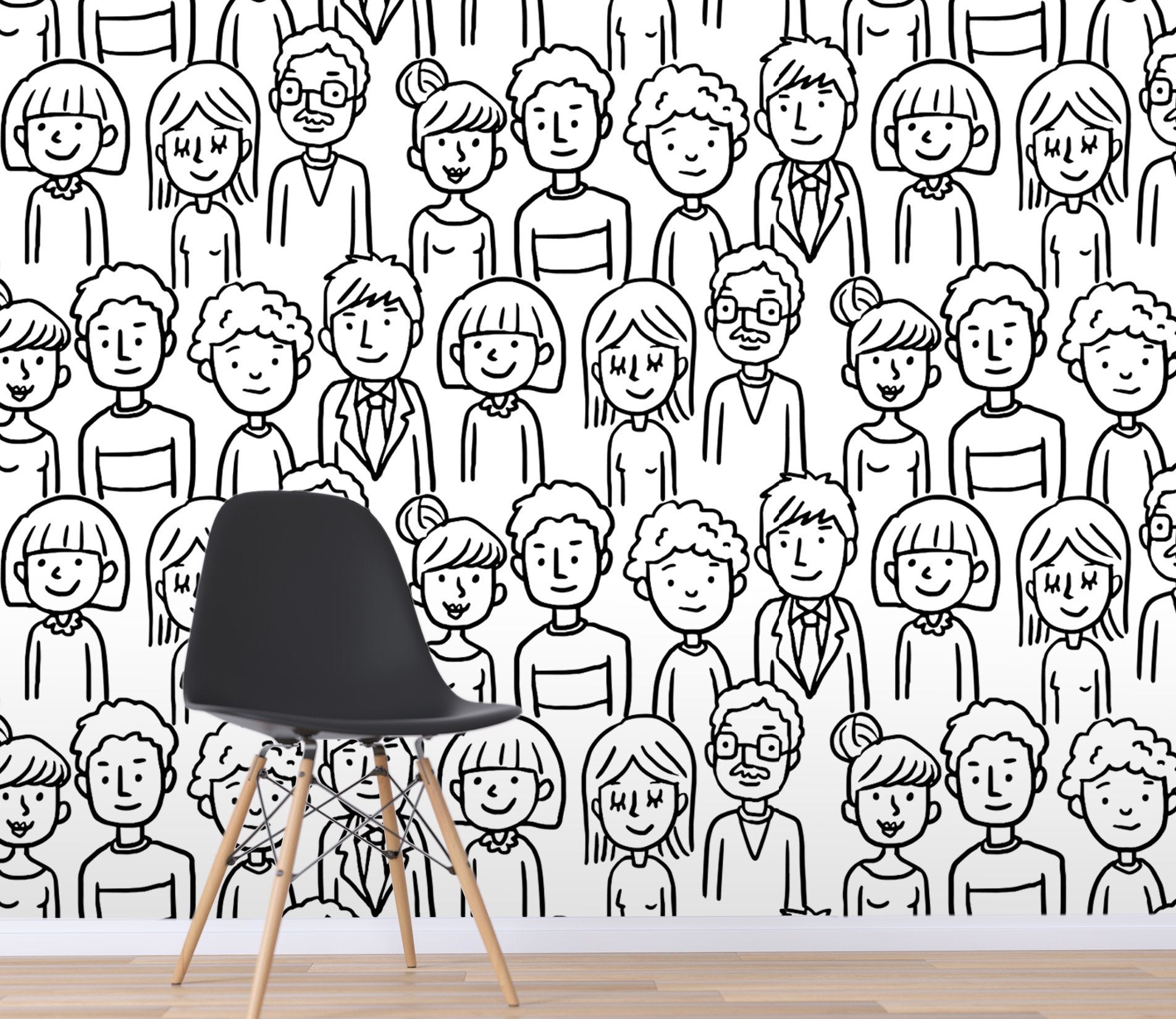 3D Sketch Crowd 471 Wallpaper AJ Wallpaper 