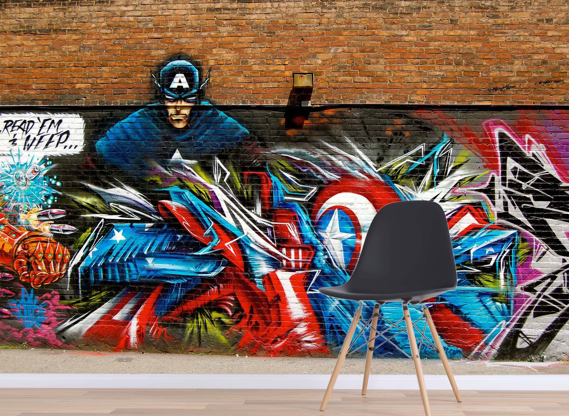 3D Iron Man Graffiti 028 Wall Murals Wallpaper AJ Wallpaper 2 