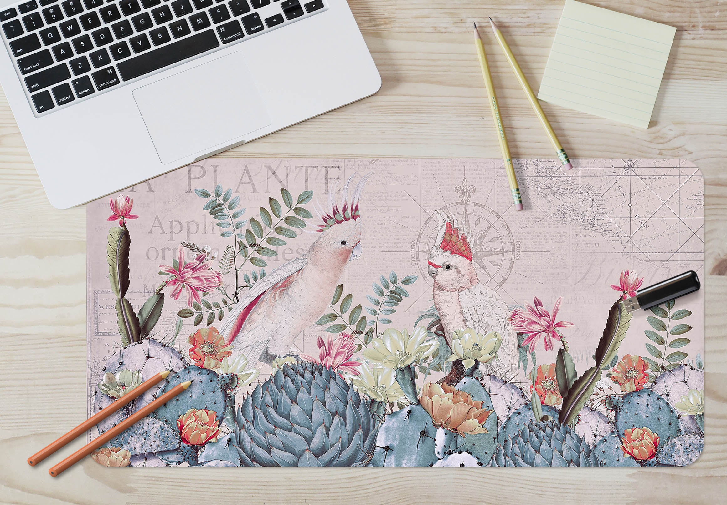 3D Parrot Cactus 992 Andrea Haase Desk Mat