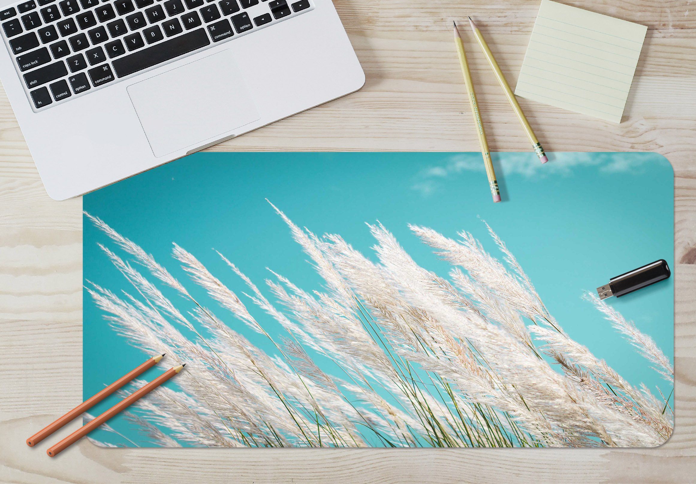 3D Wind Blows Grass 138 Desk Mat Mat AJ Creativity Home 