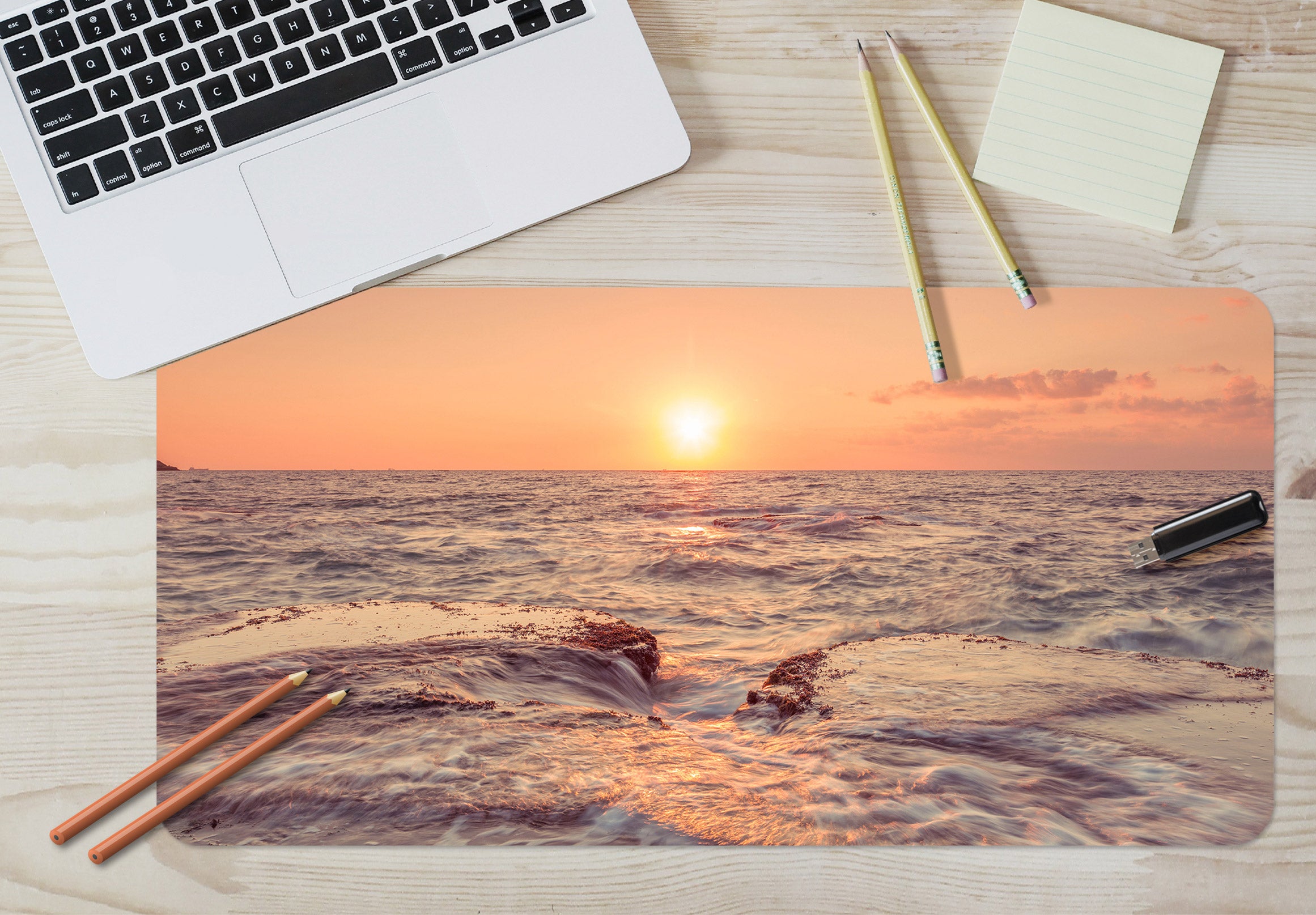3D Sunset Spray 12422 Assaf Frank Desk Mat
