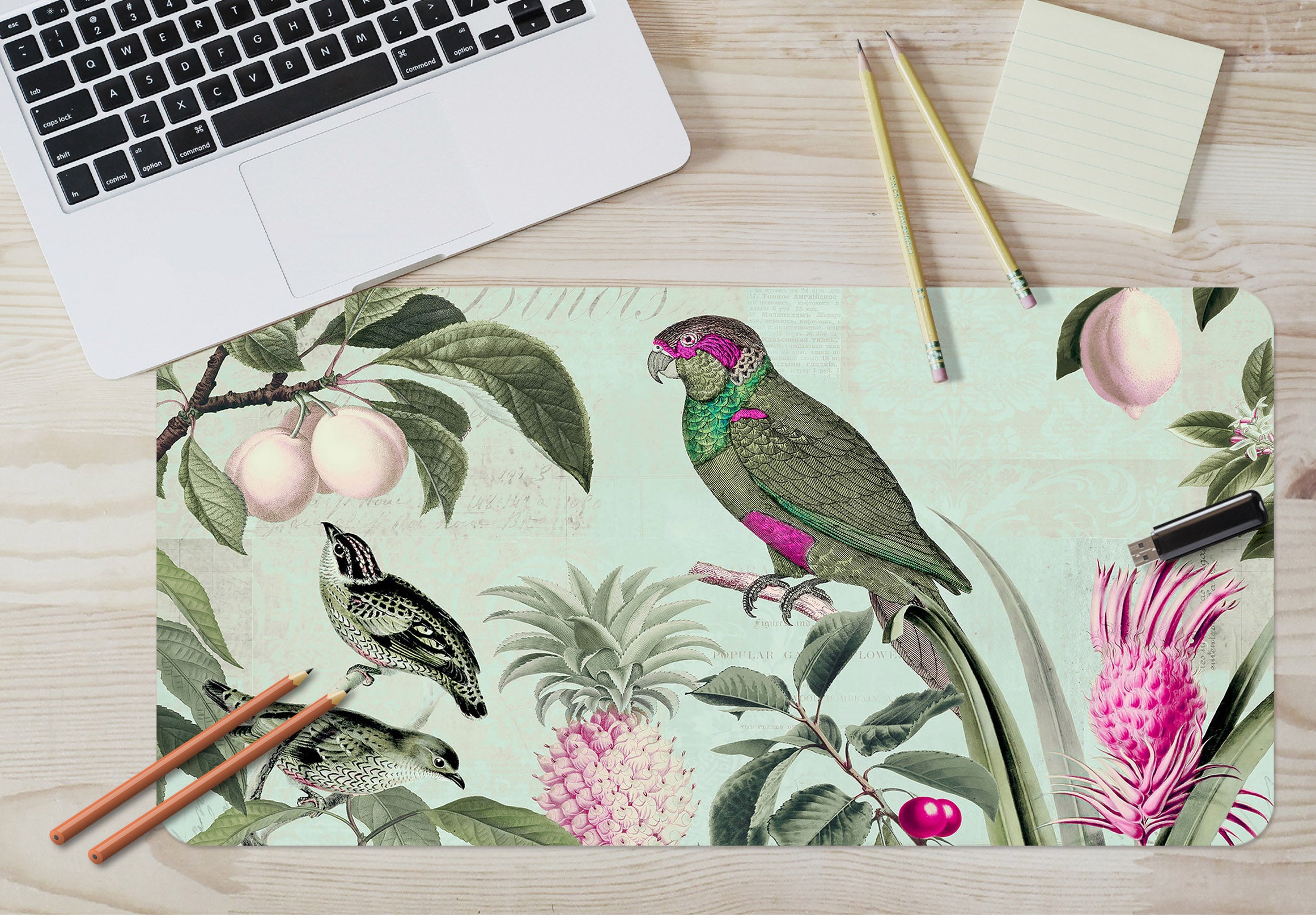 3D Parrot Fruit 999 Andrea Haase Desk Mat