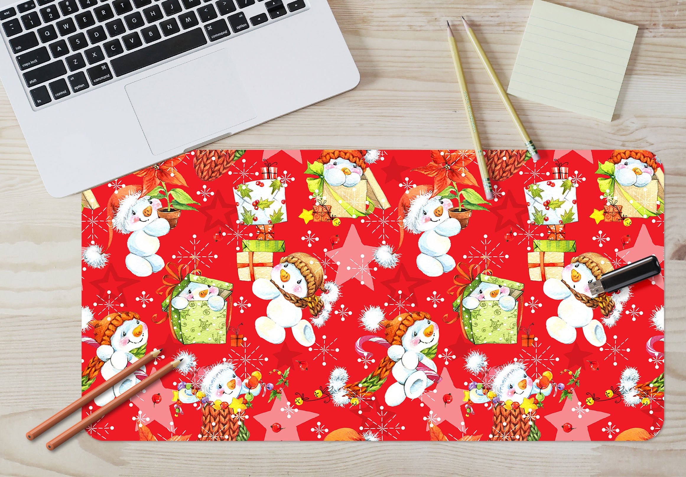 3D Snowman Pattern 51189 Christmas Desk Mat Xmas