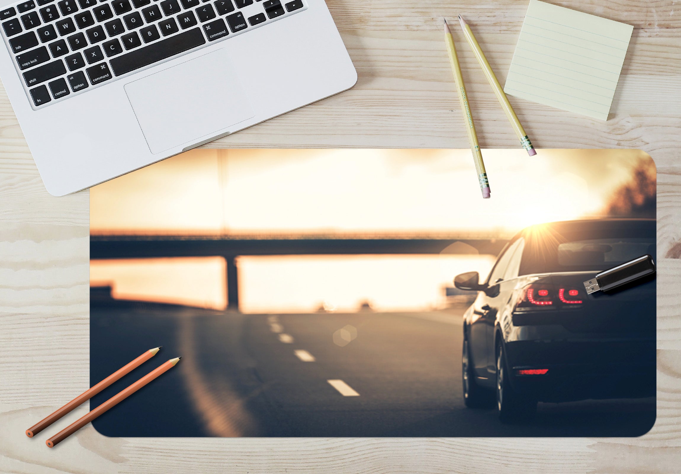 3D Street Car 17011 Desk Mat