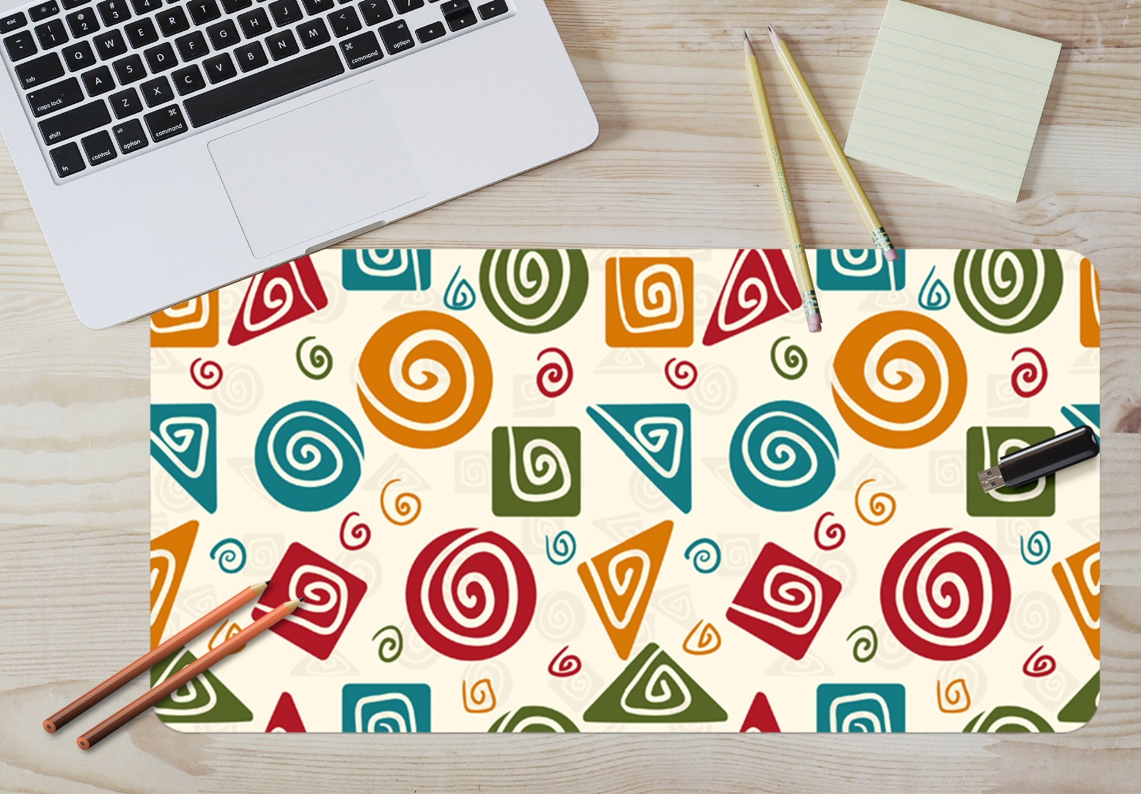 3D Multicolored Circles 062 Desk Mat Mat AJ Creativity Home 