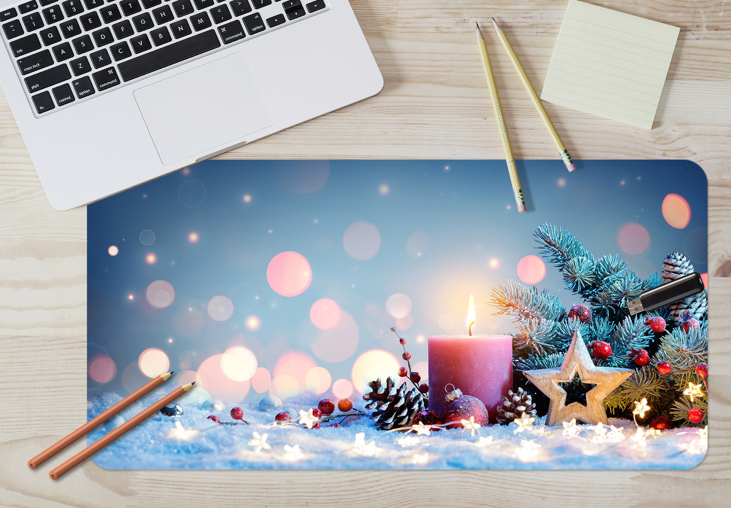 3D Candle 51213 Christmas Desk Mat Xmas