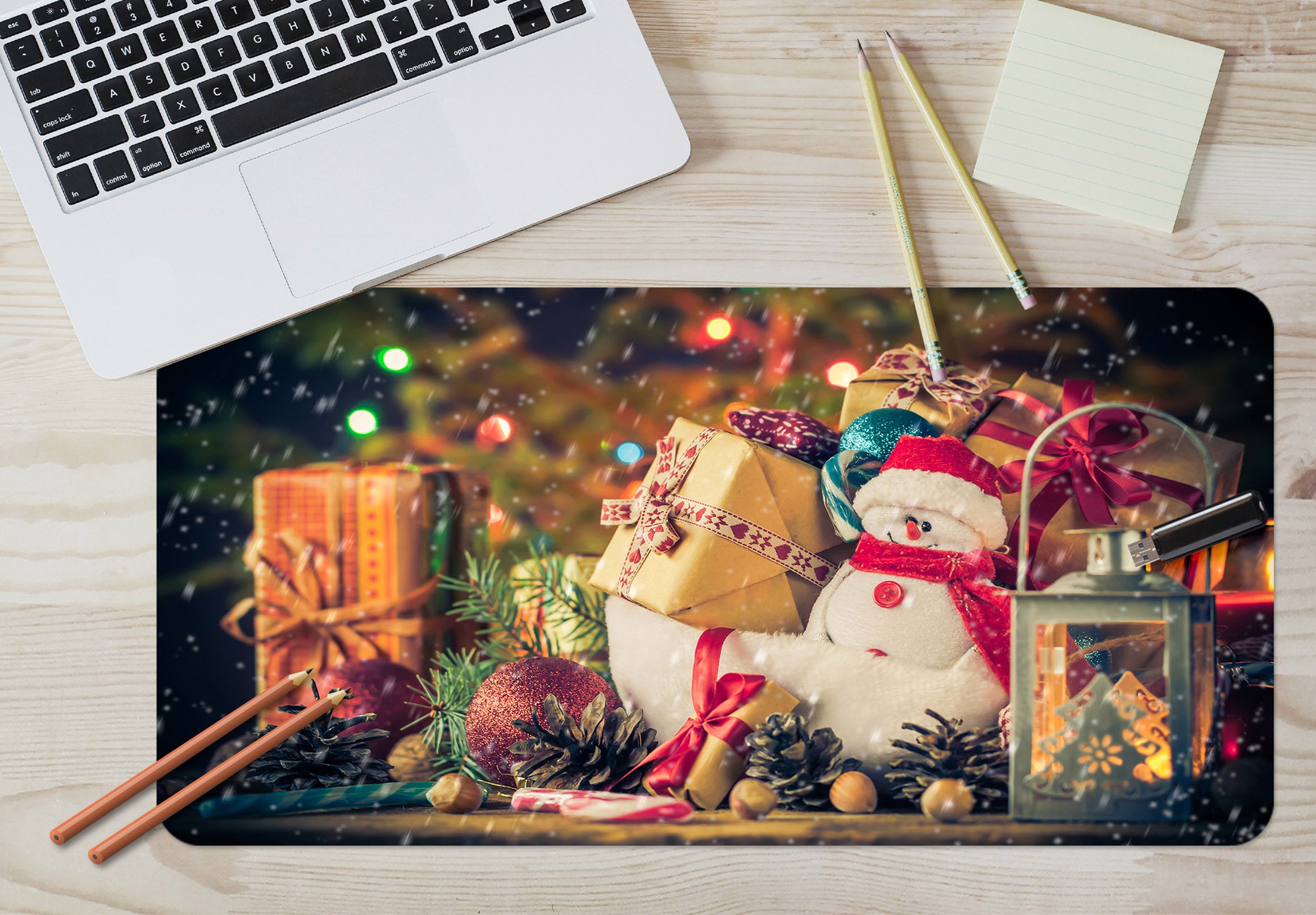 3D Snowman Doll Gift 51188 Christmas Desk Mat Xmas