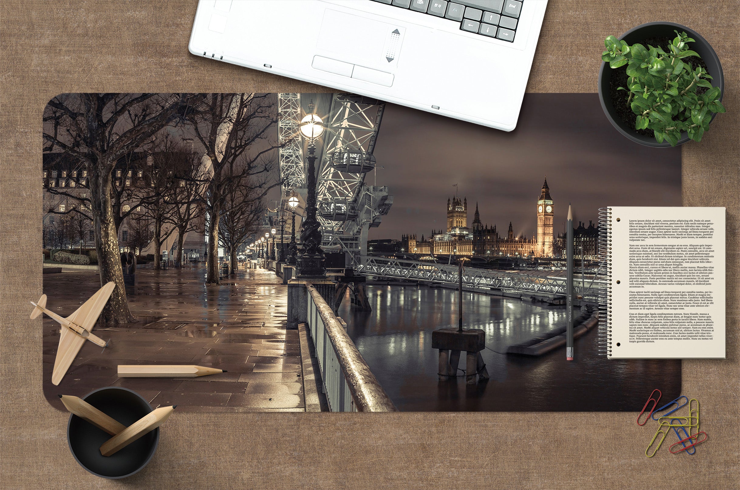 3D Road Tree 7750 Assaf Frank Desk Mat