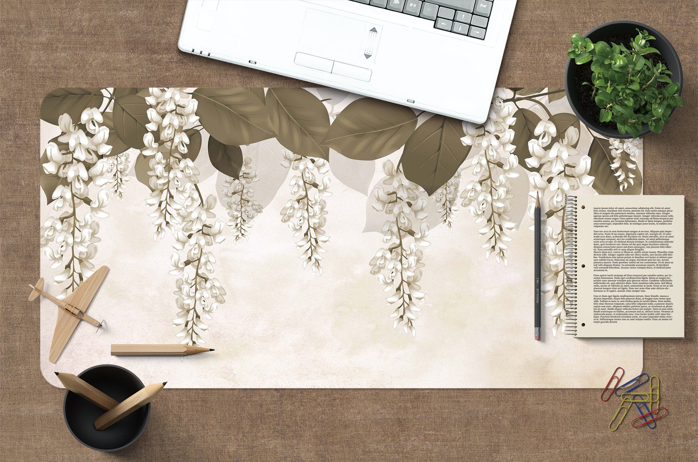 3D Fishing Flower 110 Desk Mat Mat AJ Creativity Home 