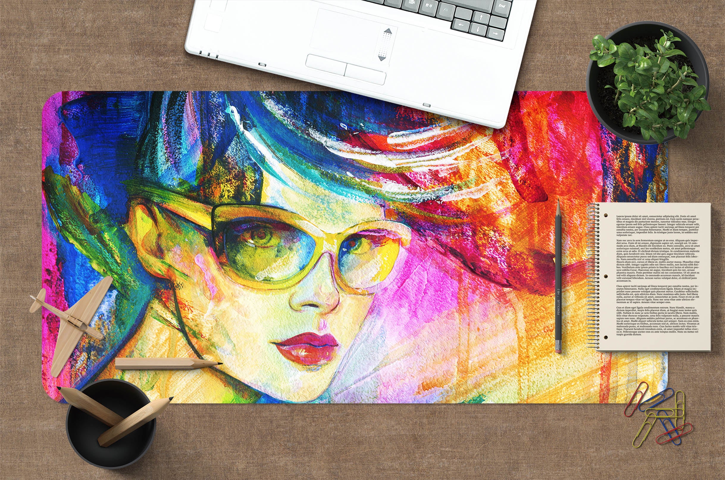 3D Color Female 17152 Desk Mat