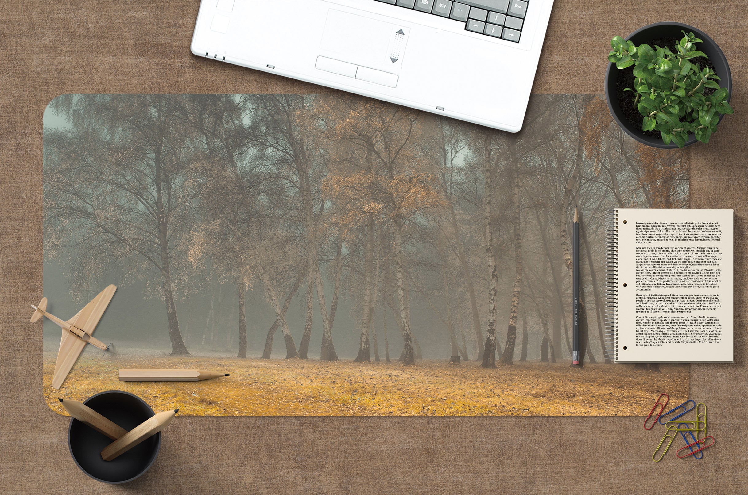 3D Autumn Trees 7717 Assaf Frank Desk Mat