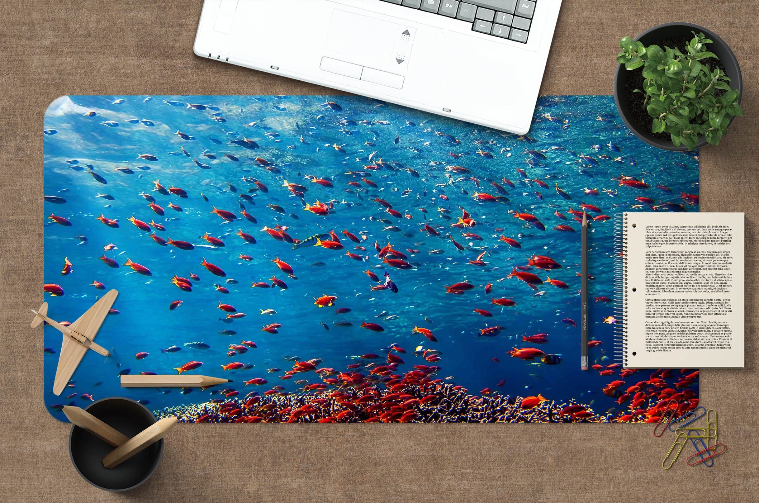 3D Deep Sea Fish 133 Desk Mat Mat AJ Creativity Home 