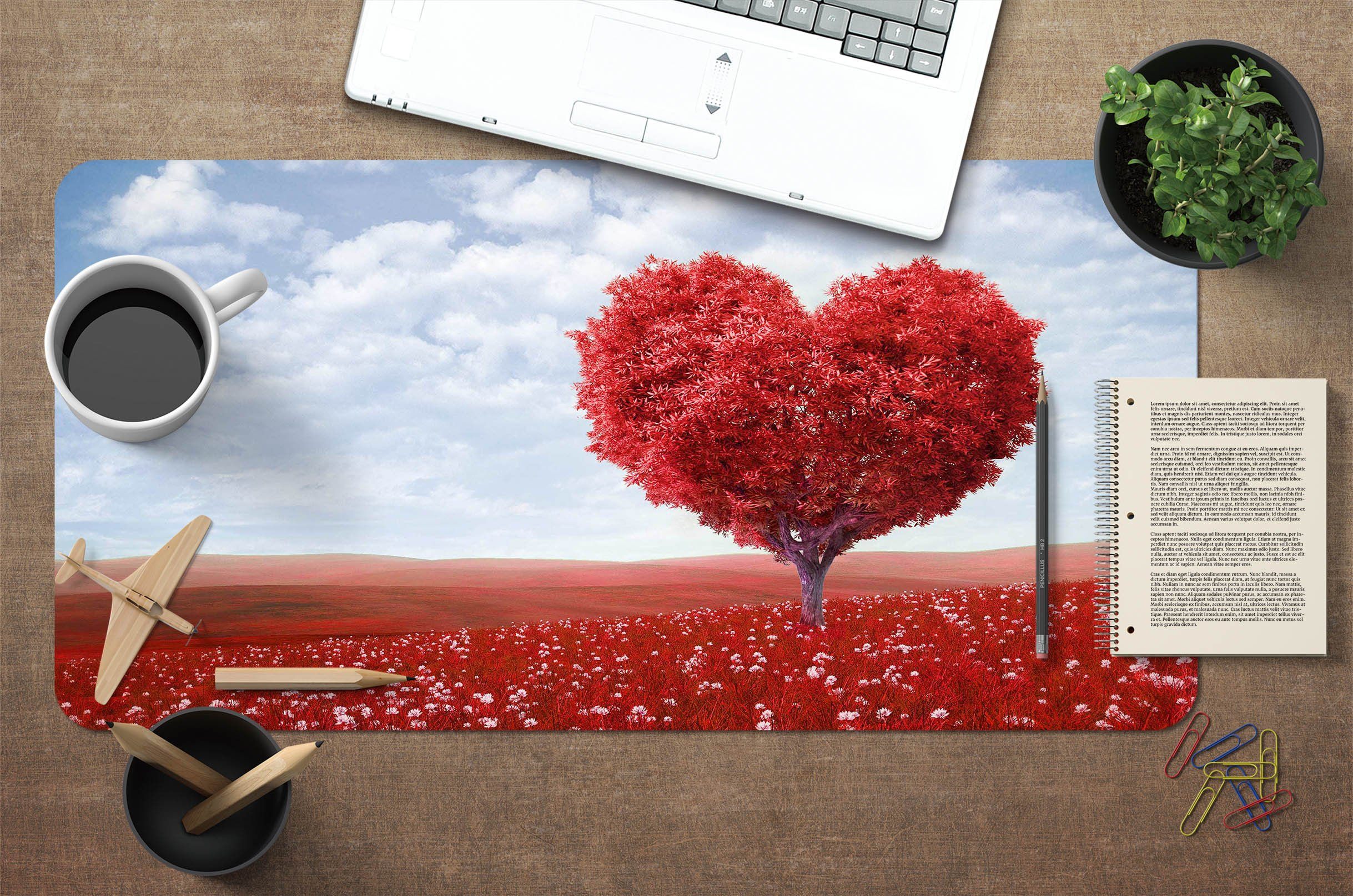 3D LoveTree 041 Desk Mat Mat AJ Creativity Home 