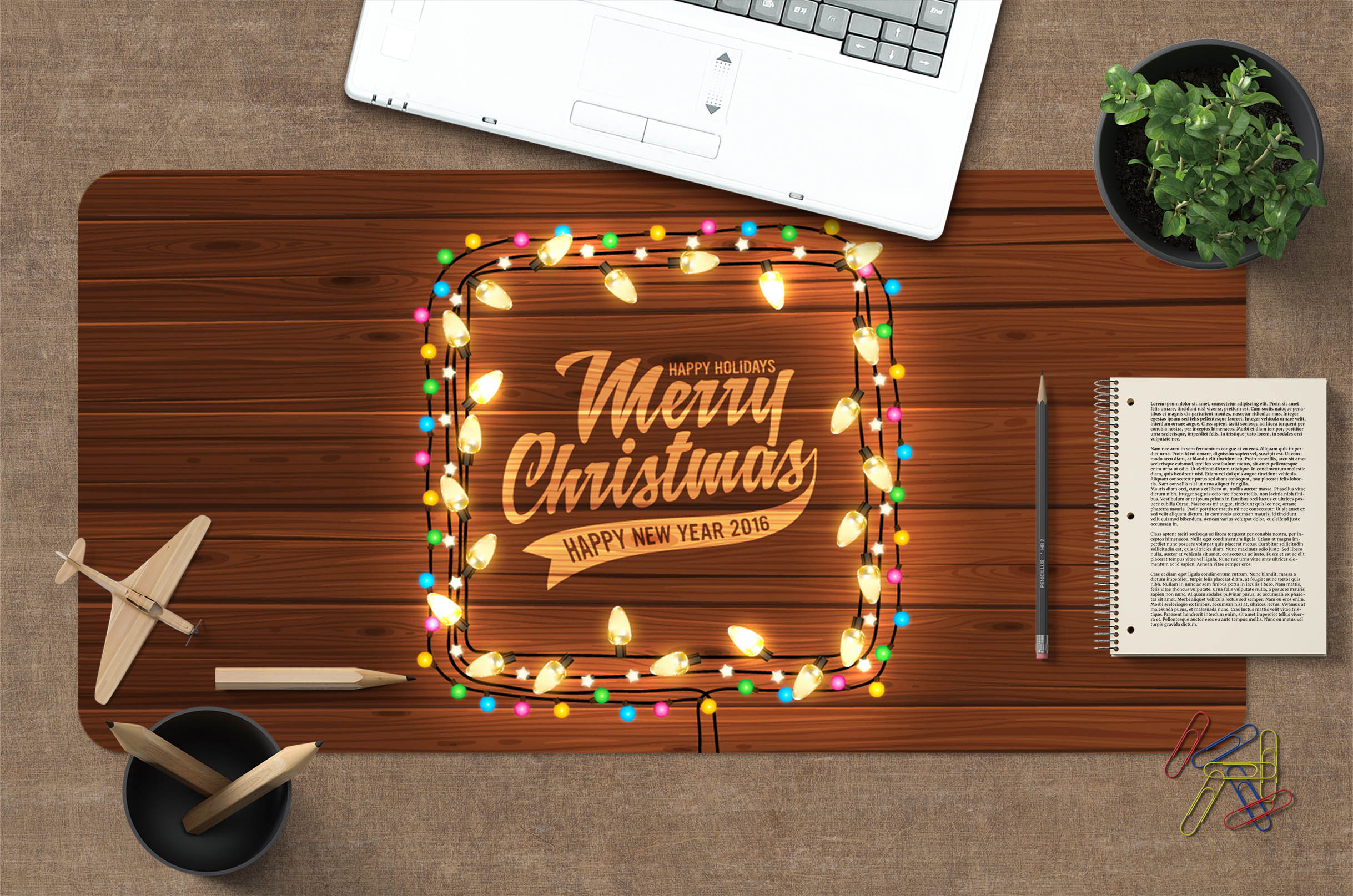 3D Light Post 51183 Christmas Desk Mat Xmas