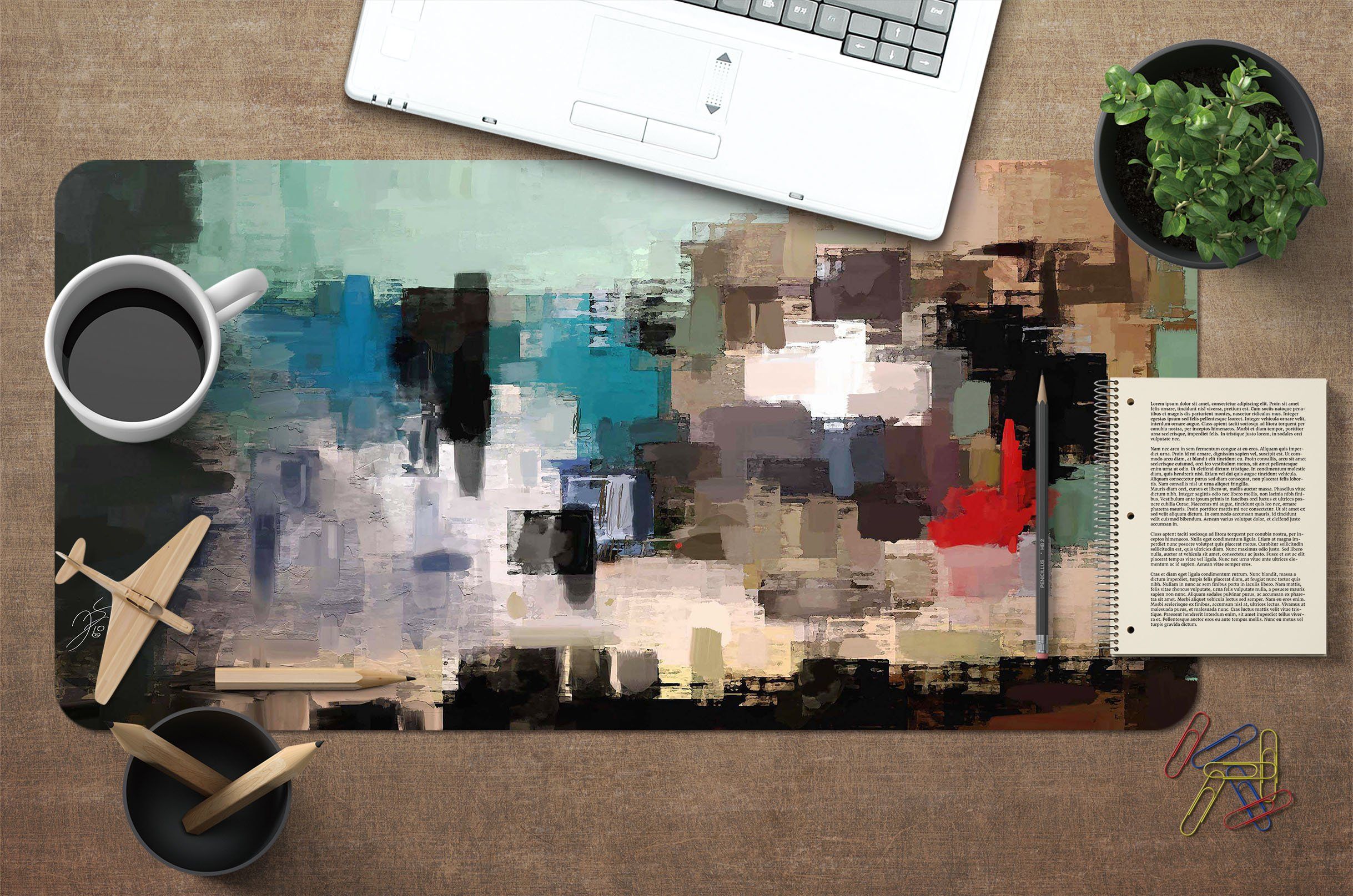 3D Abstract Oil Painting 025 Desk Mat Mat AJ Creativity Home 