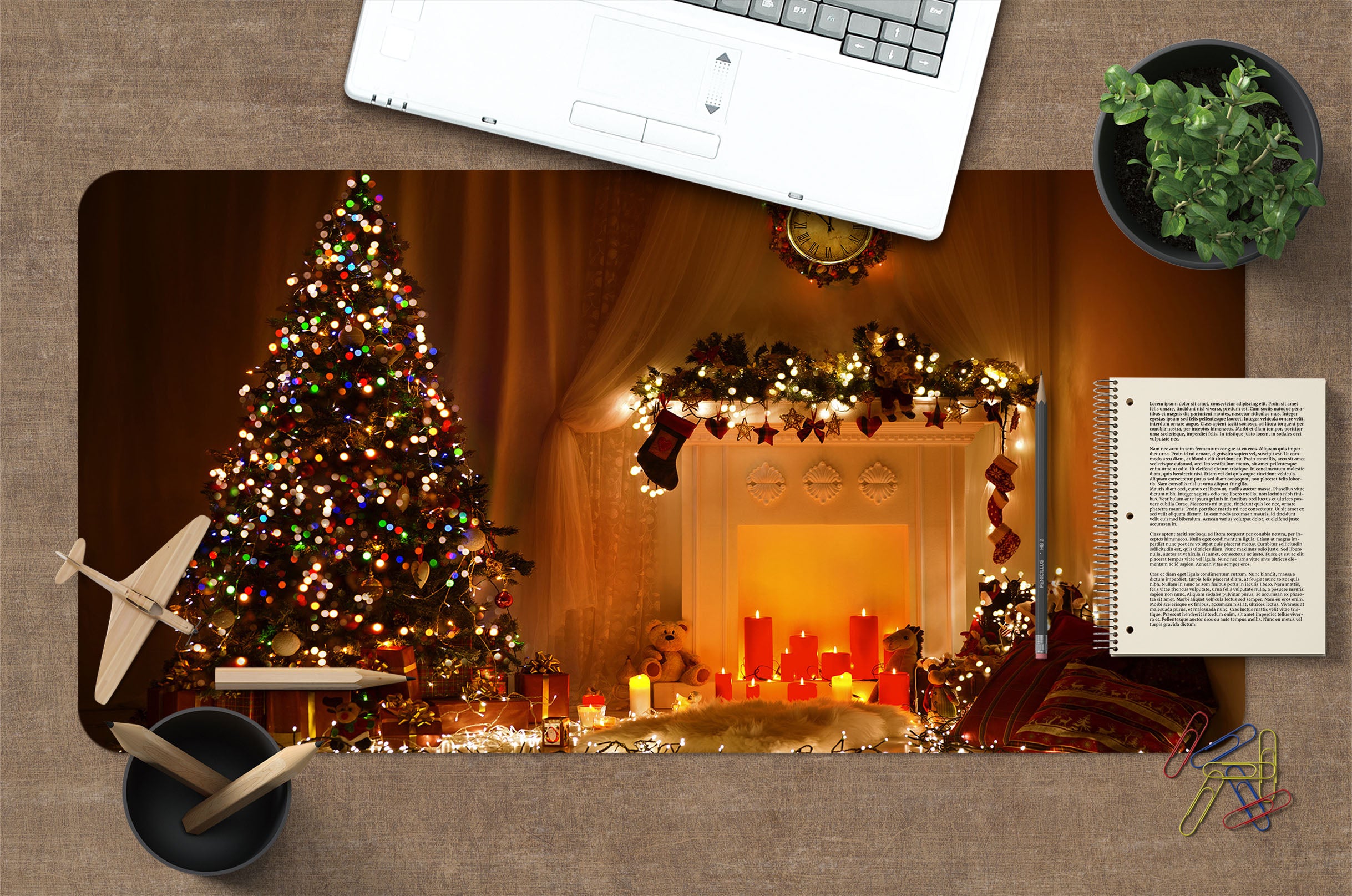 3D Tree Light 51176 Christmas Desk Mat Xmas